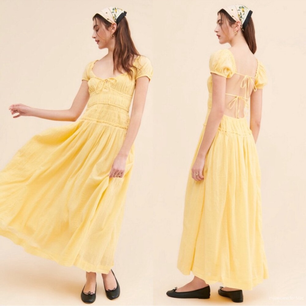 Free People Sunny Yellow Maxi Dress